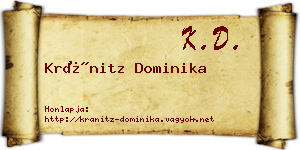 Kránitz Dominika névjegykártya